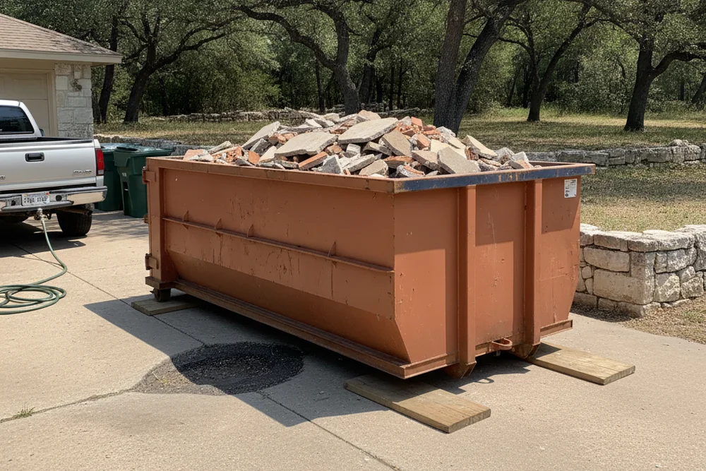 Concrete & Heavy Debris Dumpster in New Braunfels TX