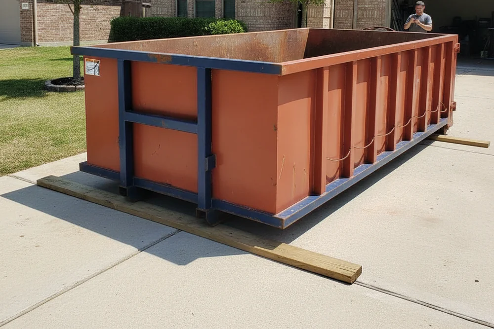 Roll-off dumpster delivered in Garden Ridge TX